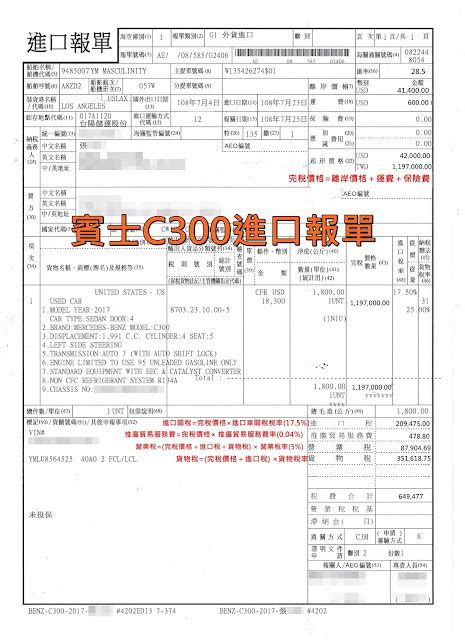 車關怎麼算|台灣汽車關稅多少？關稅計算、貨物稅介紹